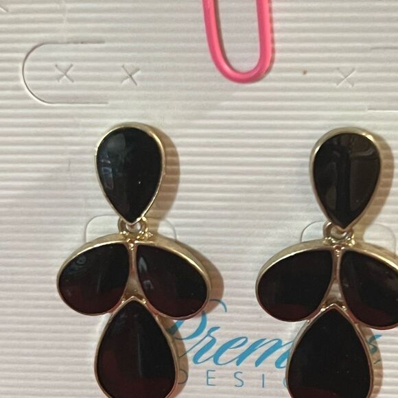 Premier Designs Elegant Black Drop Stud Earrings #PDER1 - Picture 3 of 4